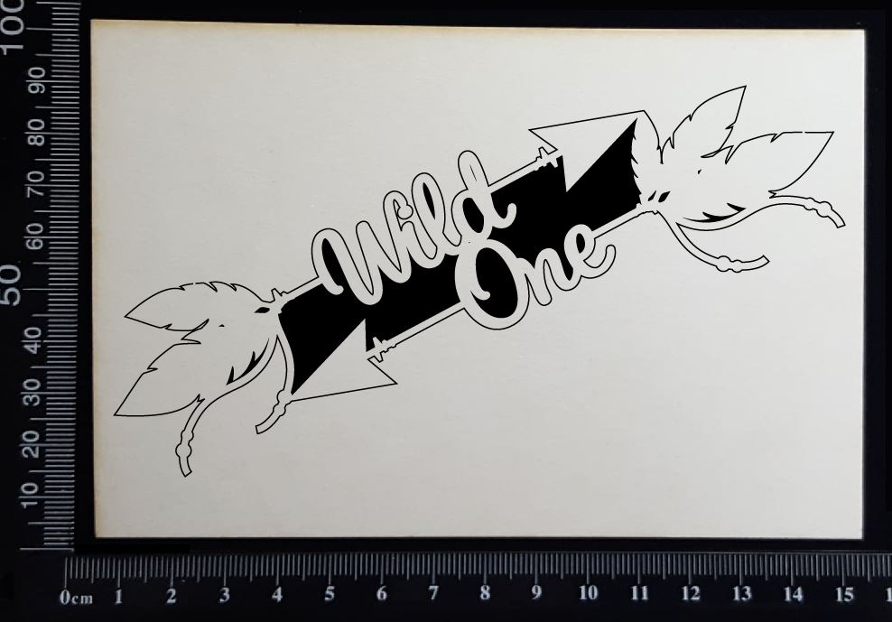 Boho Word Arrow - Wild One - White Chipboard