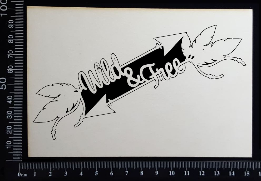 Boho Word Arrow - Wild & Free - White Chipboard