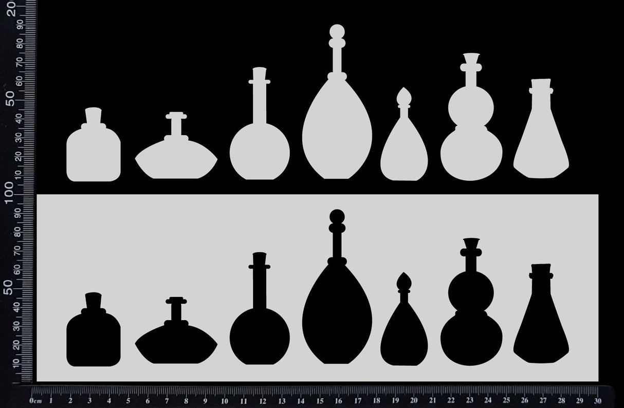 Bottles Row - Stencil - 100mm x 300mm