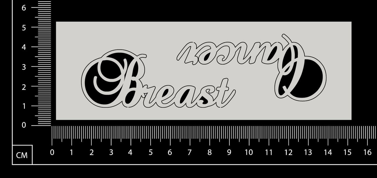 Elegant Word - Breast Cancer - White Chipboard