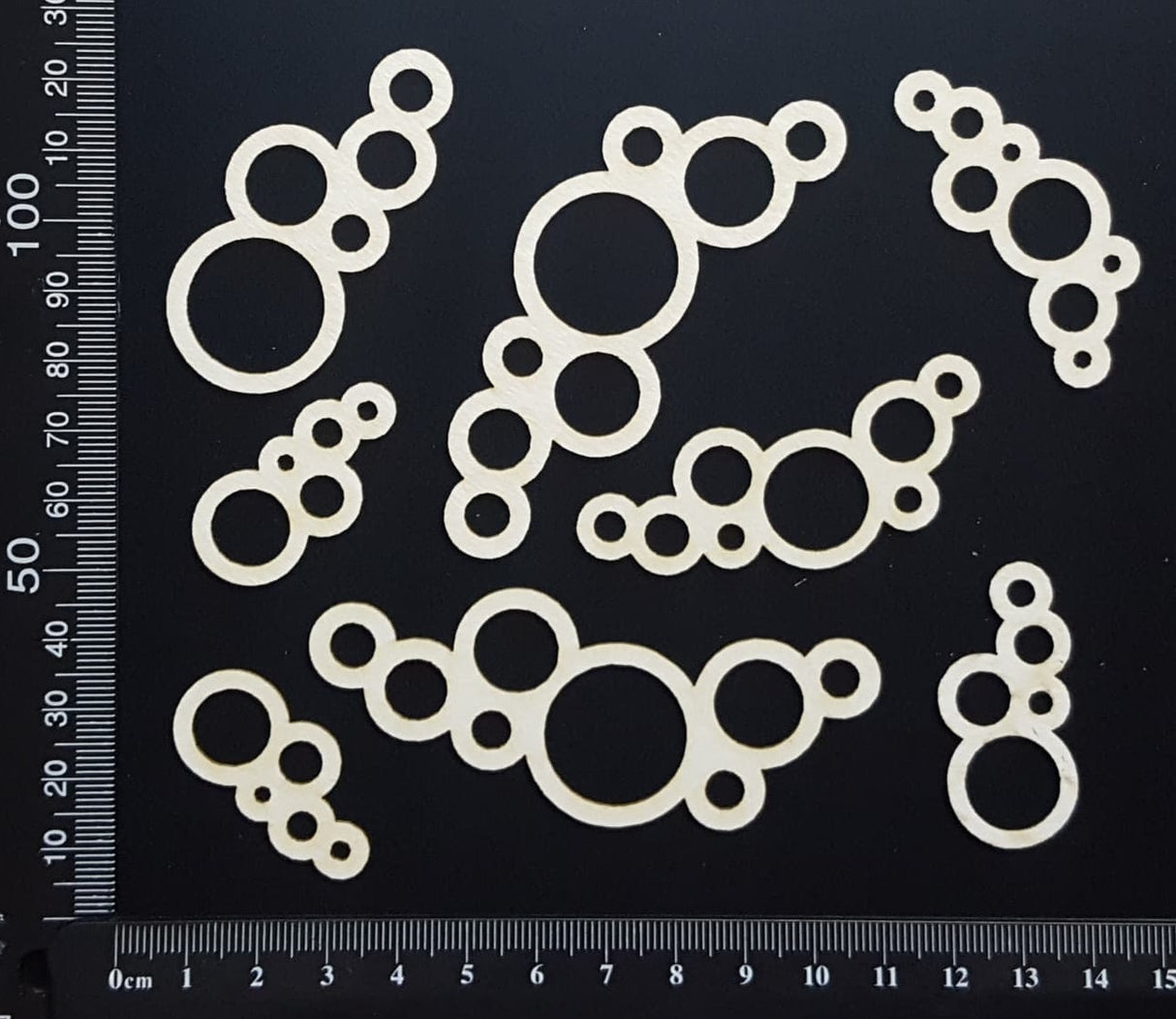 Bubbles Set - B - Small - White Chipboard