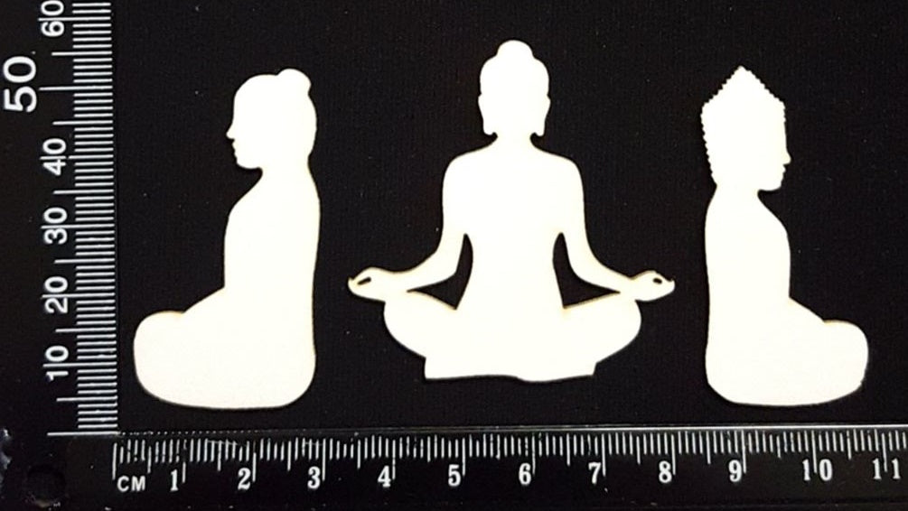 Buddha Set - A - Small - White Chipboard