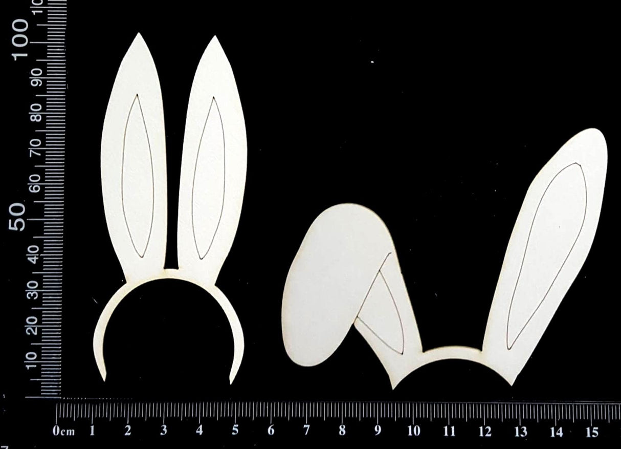 Bunny Ears Set - C - Large - White Chipboard