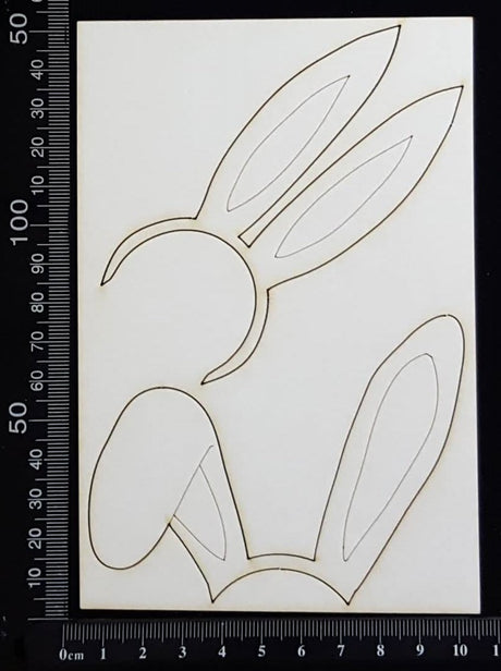 Bunny Ears Set - C - Large - White Chipboard
