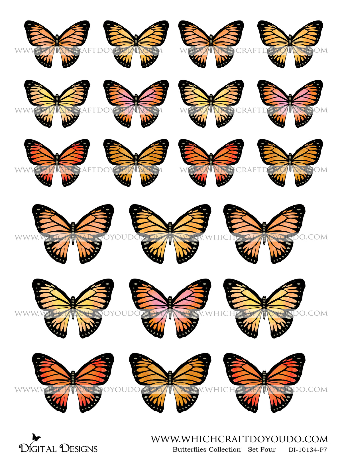 Butterflies Collection - Set Four - DI-10134 - Digital Download