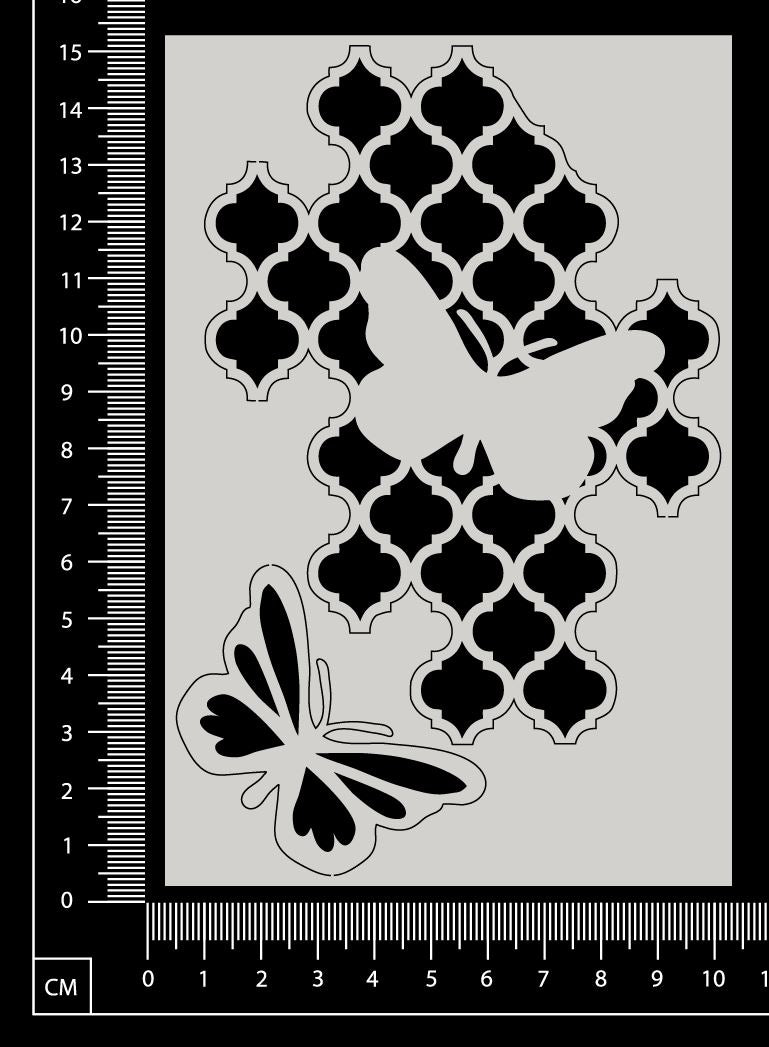 Butterfly Mesh - B - White Chipboard