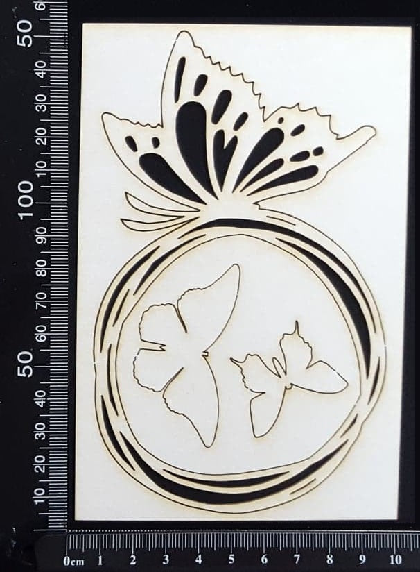 Butterfly Frame - A - Small - White Chipboard