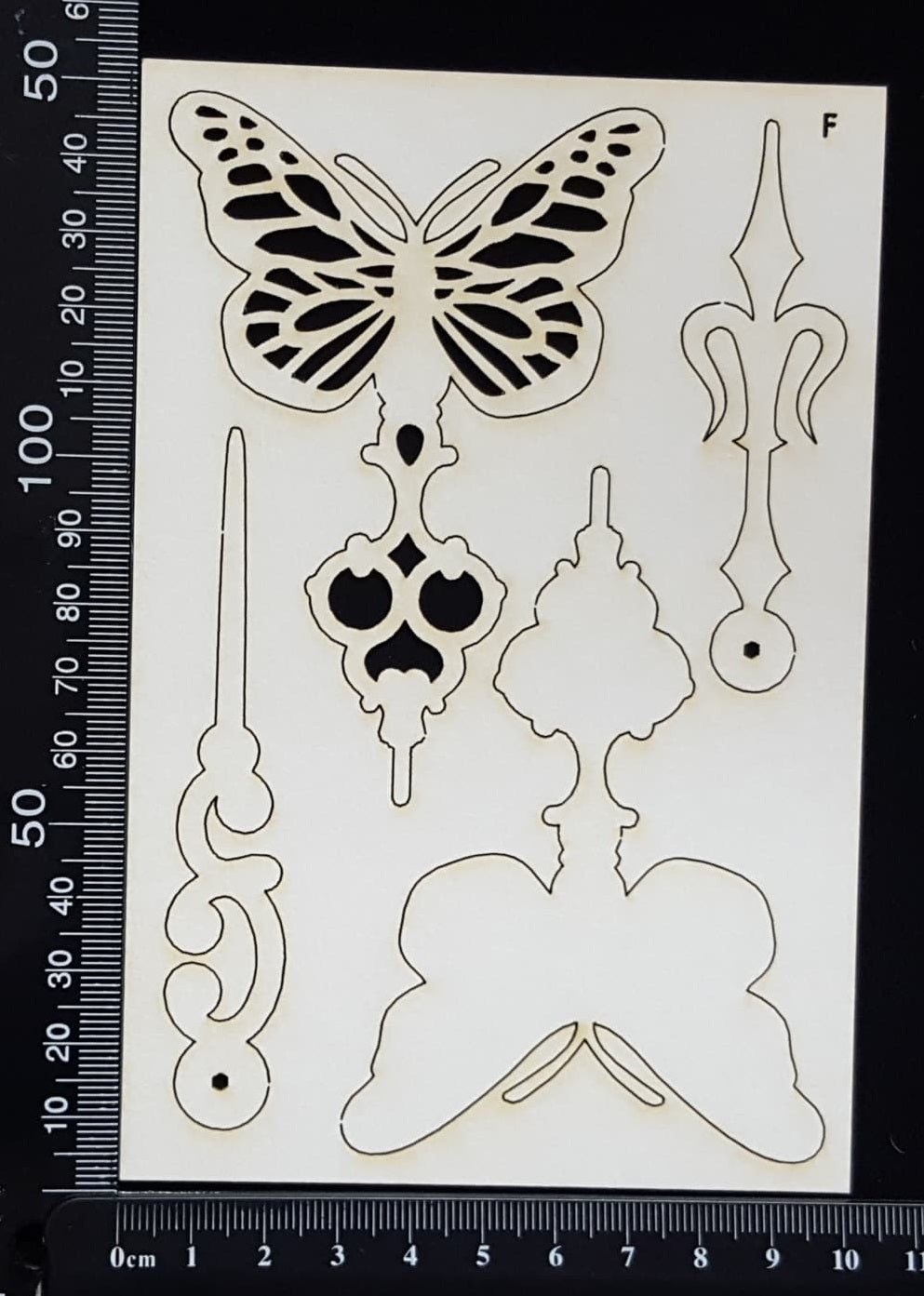 Butterfly Pins Set - F - Layering Set - White Chipboard