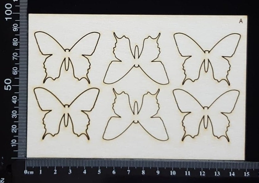 Butterfly Set - AA - White Chipboard