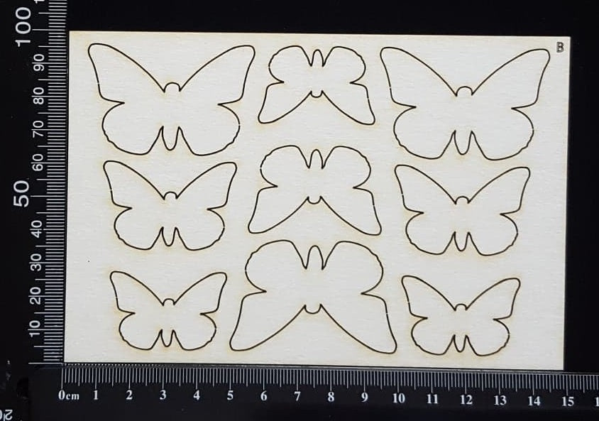 Butterfly Set - AB - White Chipboard