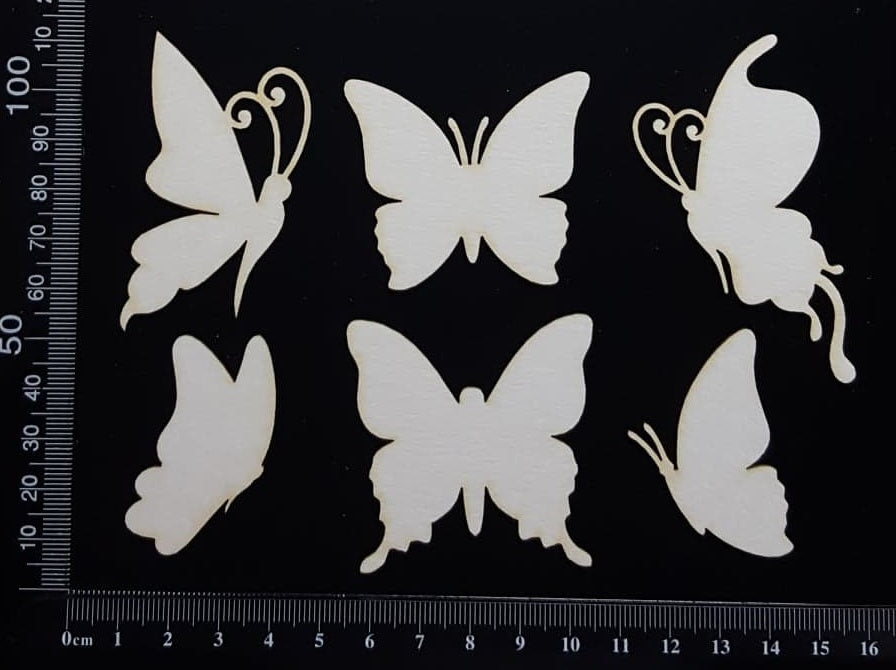 Butterfly Set - BB - White Chipboard