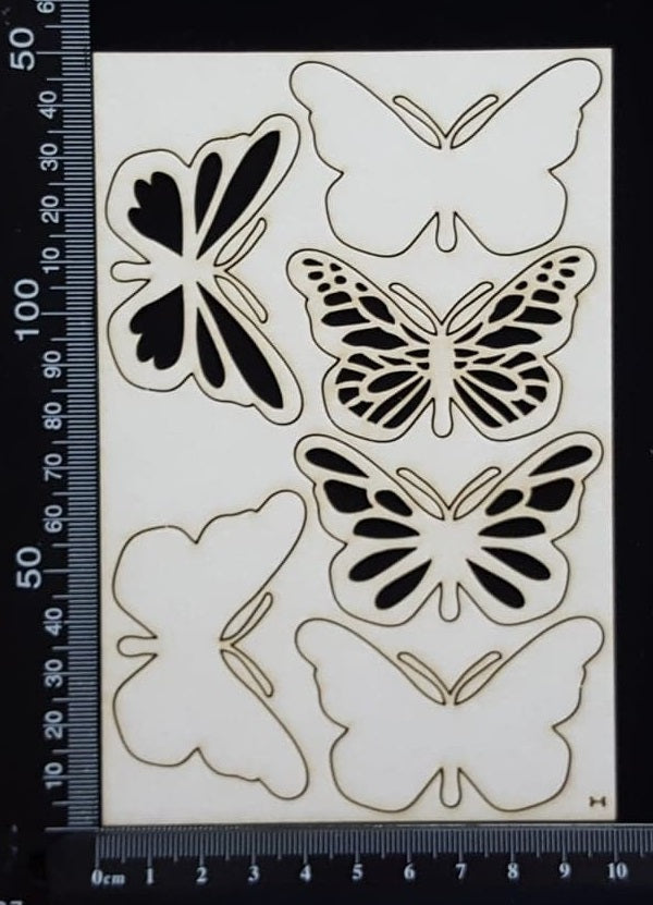 Butterfly Set - CB - White Chipboard