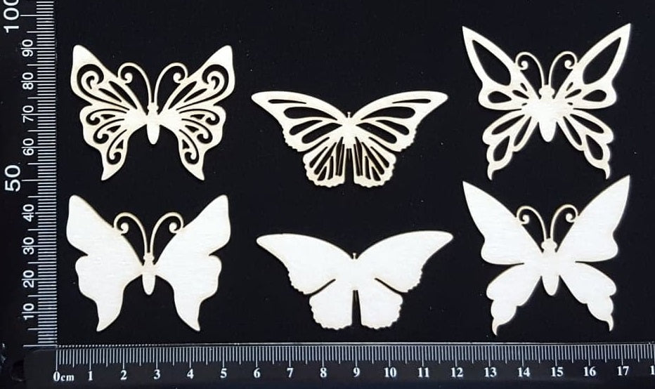 Butterfly Set - CC - White Chipboard