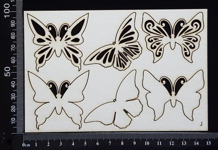 Butterfly Set - CC - White Chipboard