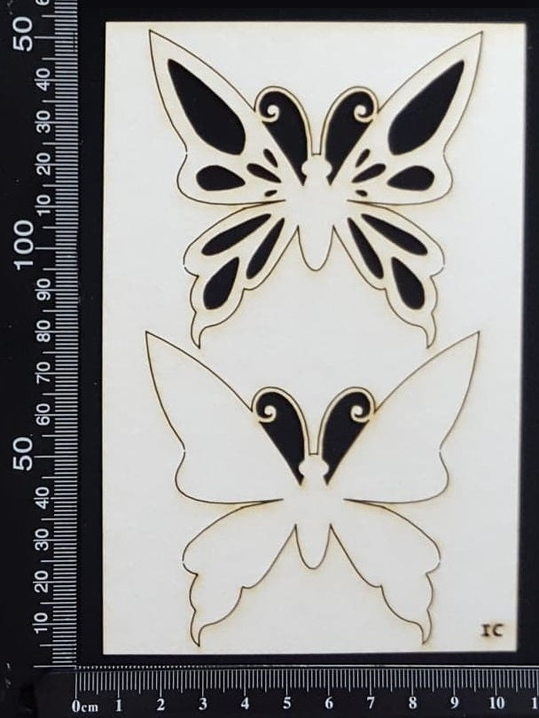 Butterfly Set - IC - White Chipboard