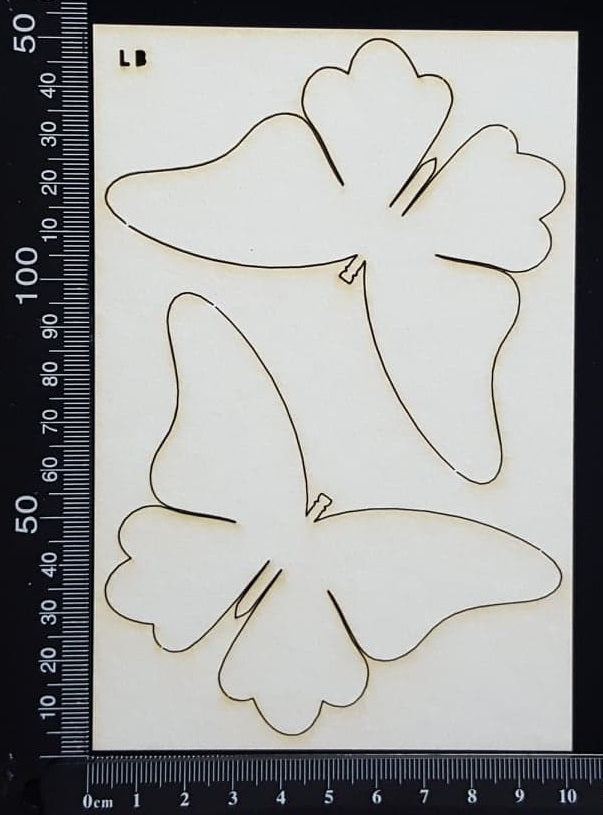 Butterfly Set - LB - White Chipboard