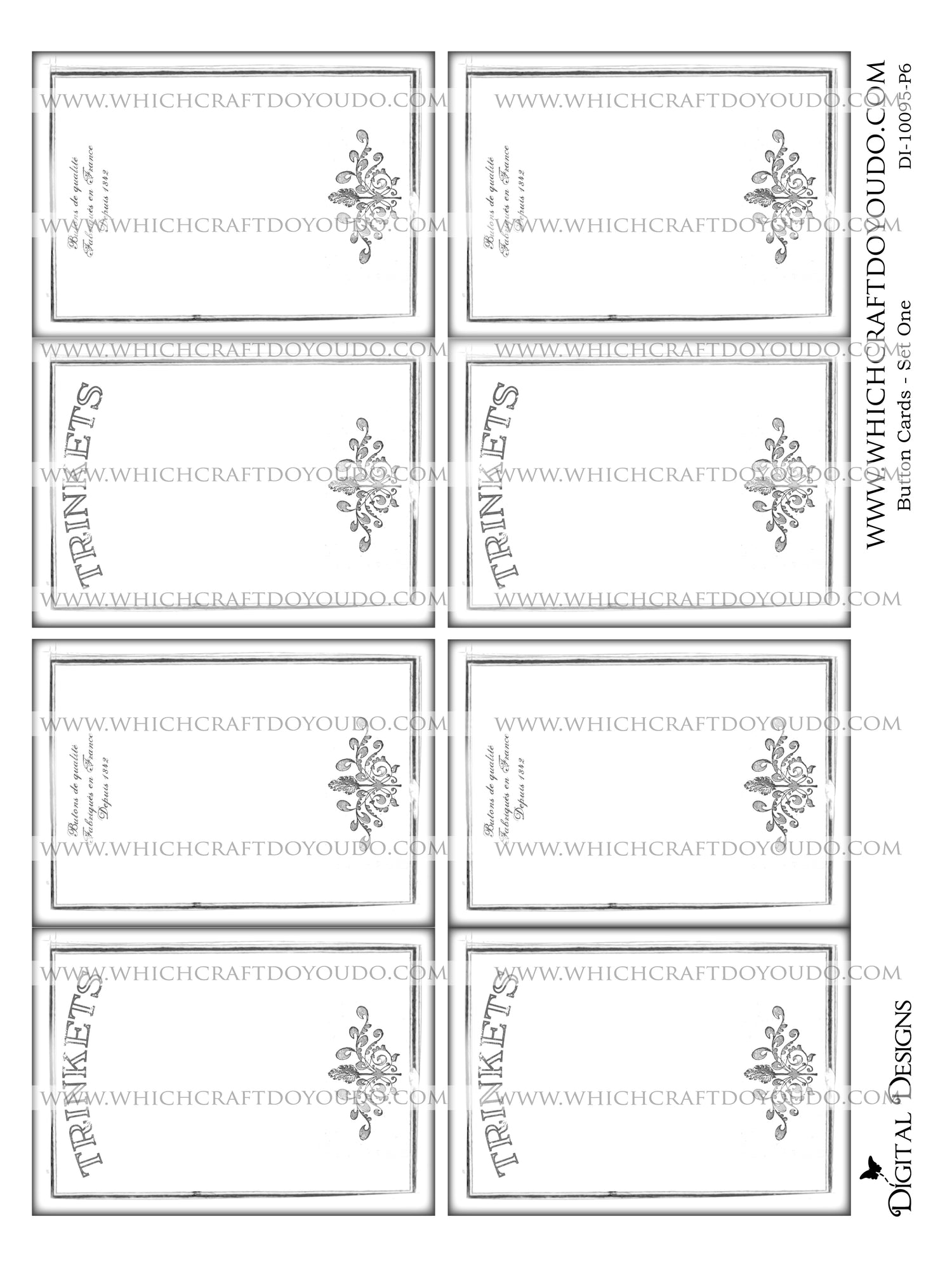 Button Cards Set One - DI-10095 - Digital Download