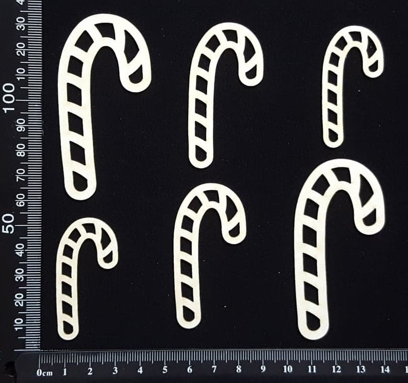 Candy Canes Set - A - White Chipboard