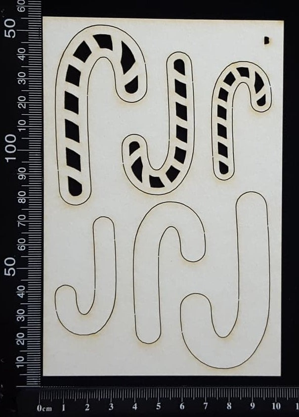 Candy Canes Set - B - Layering Set - White Chipboard