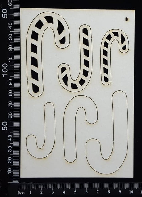 Candy Canes Set - B - Layering Set - White Chipboard