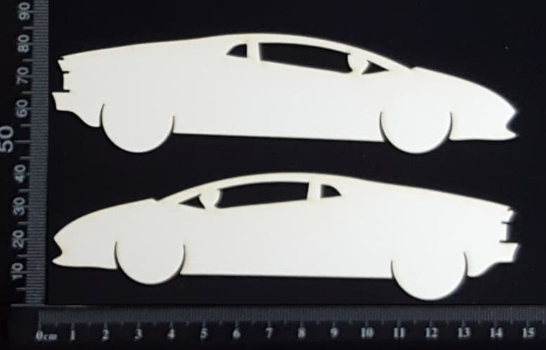 Car Set F - White Chipboard