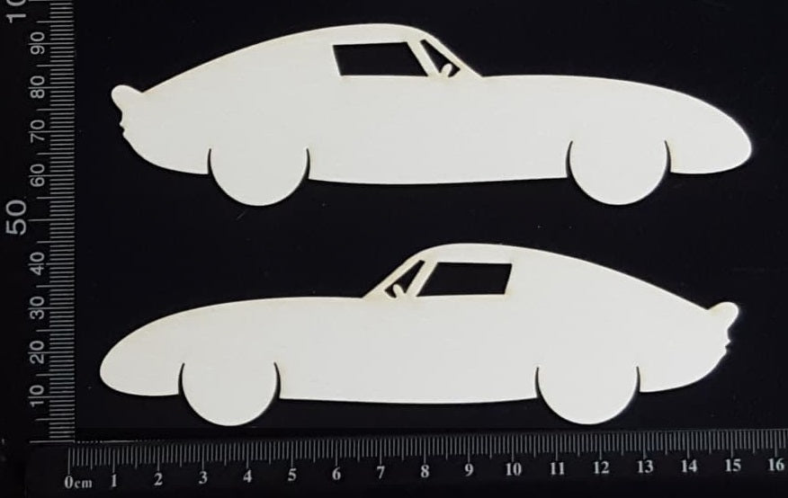 Car Set G - White Chipboard