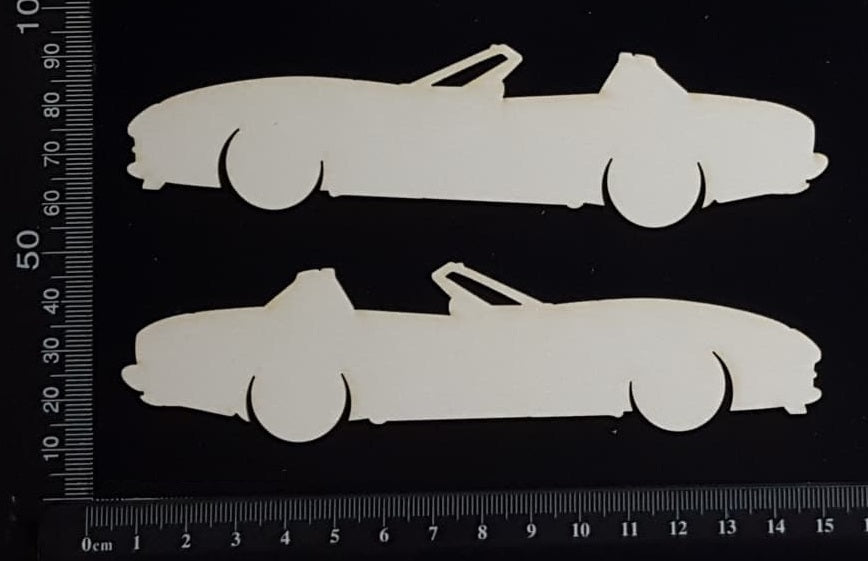 Car Set H - White Chipboard