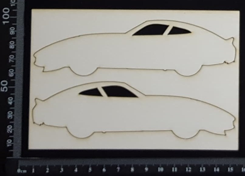 Car Set I - White Chipboard