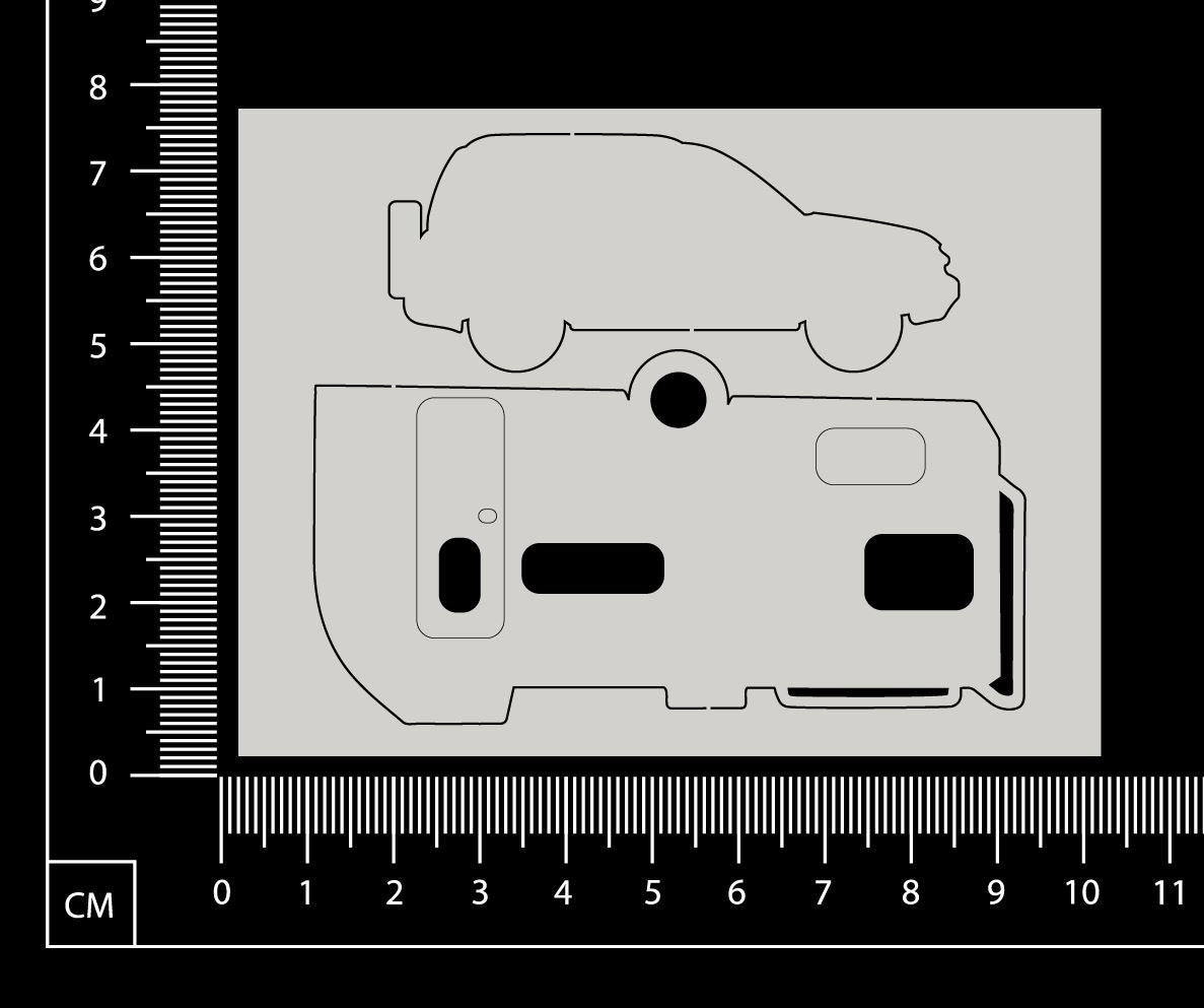 Car and Caravan - A - White Chipboard