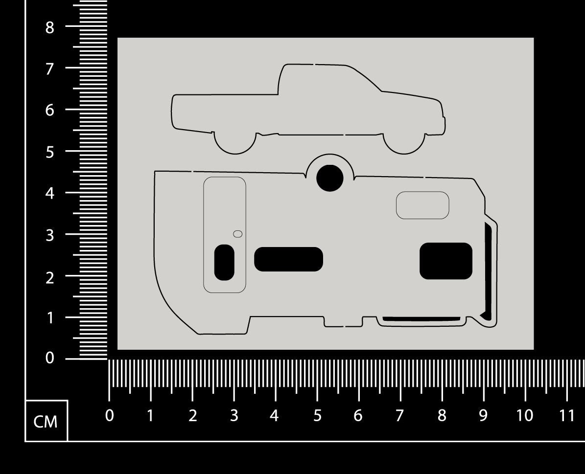 Car and Caravan - B - White Chipboard