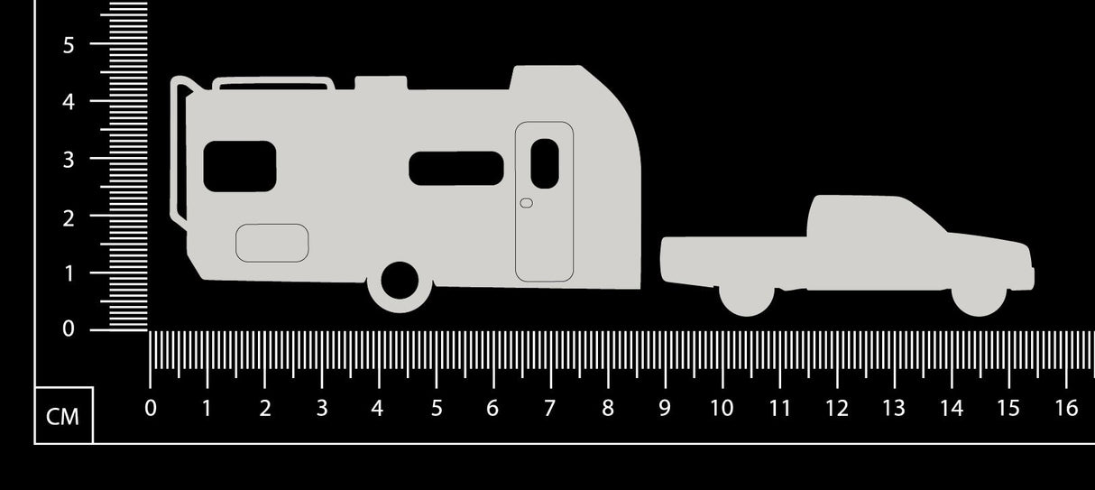Car and Caravan - B - White Chipboard