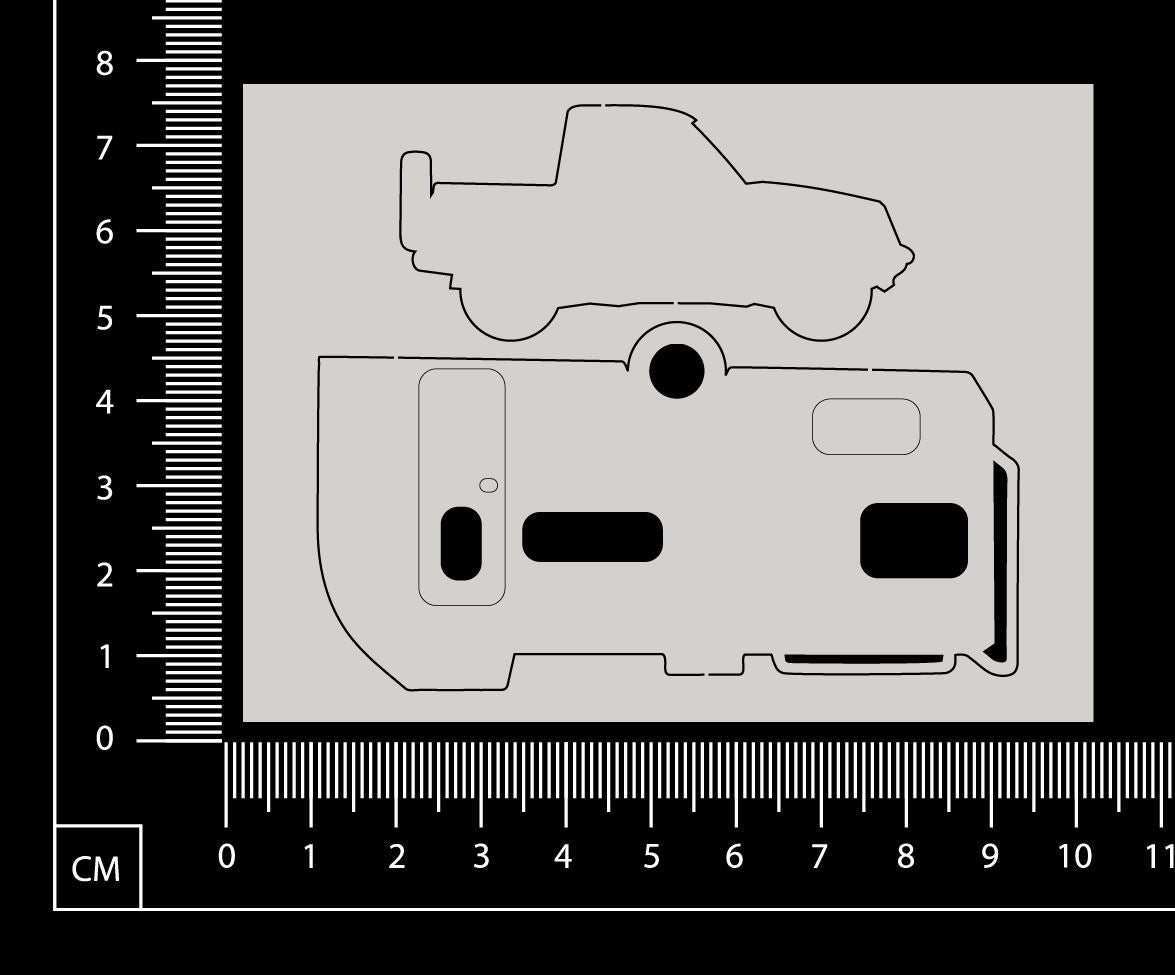 Car and Caravan - C - White Chipboard