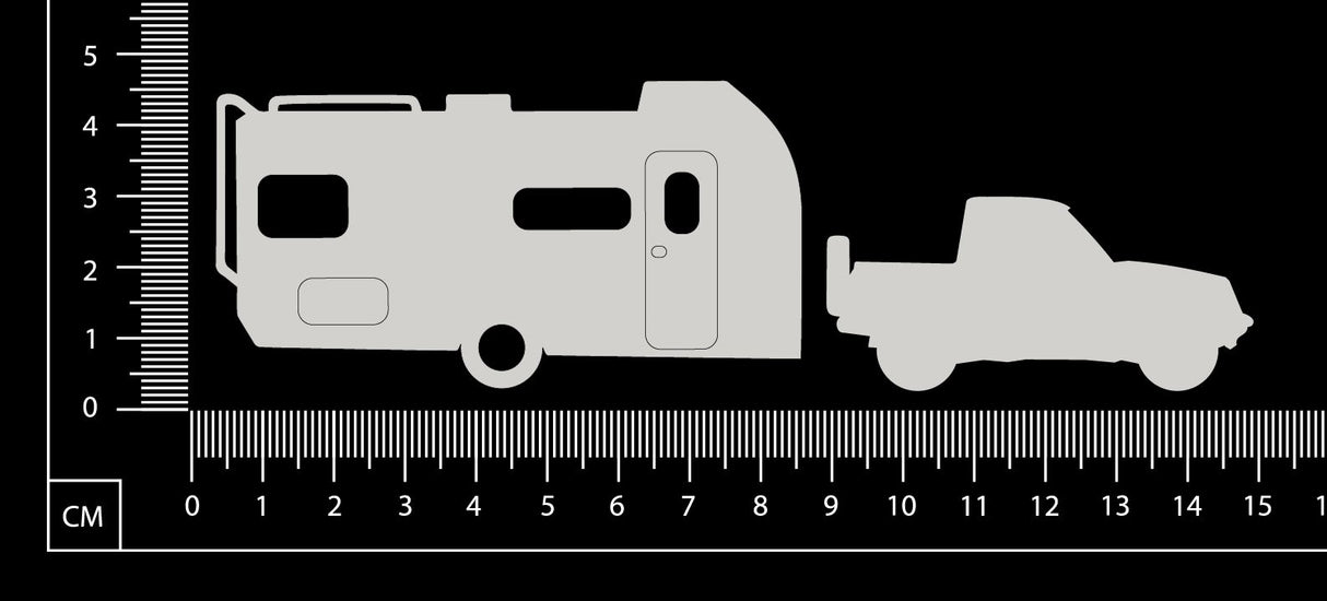 Car and Caravan - C - White Chipboard