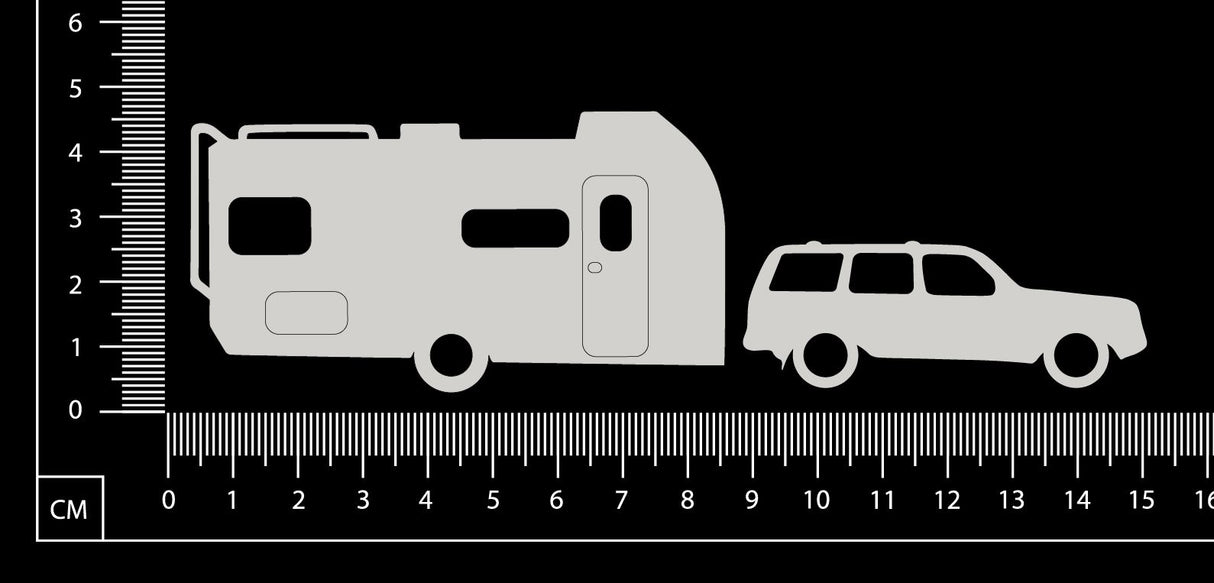Car and Caravan - D - White Chipboard