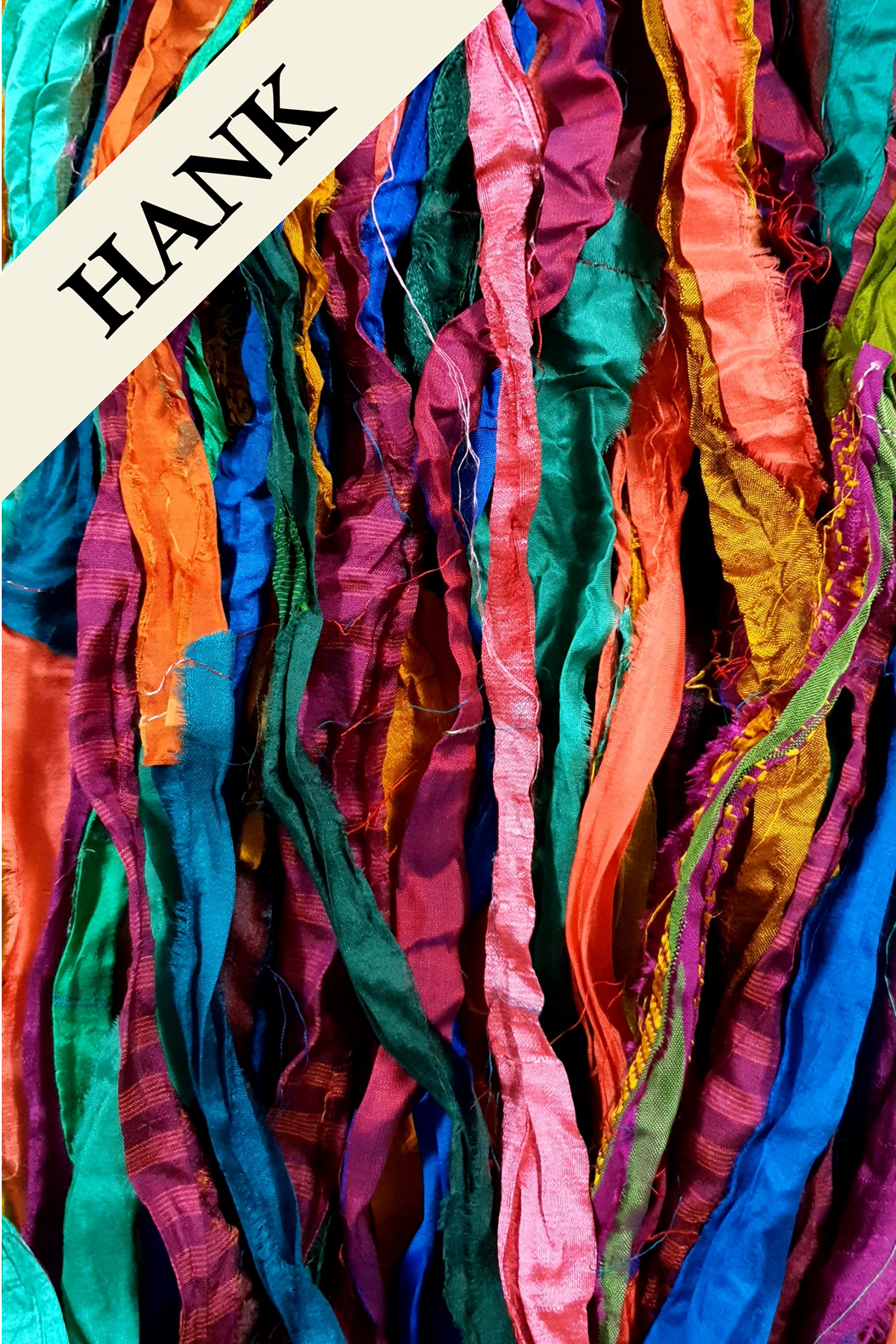 Reclaimed Sari Silk Ribbon - Carnival - Hank