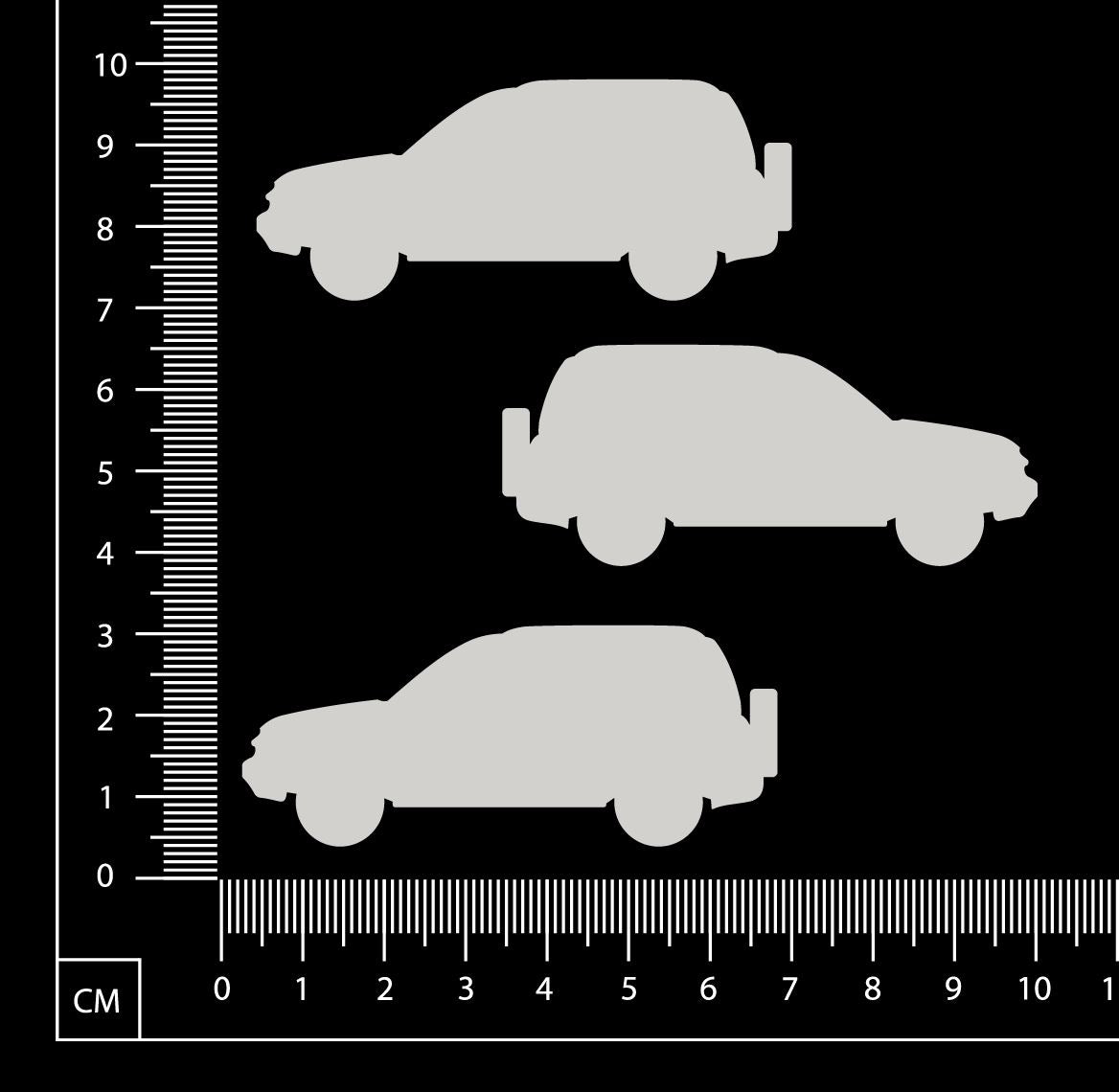 Cars Set - C - White Chipboard