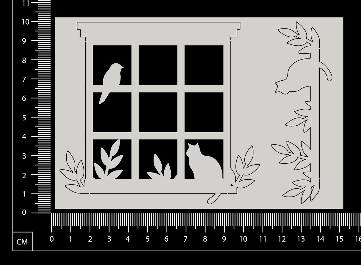Cat in a Window Set - A - White Chipboard