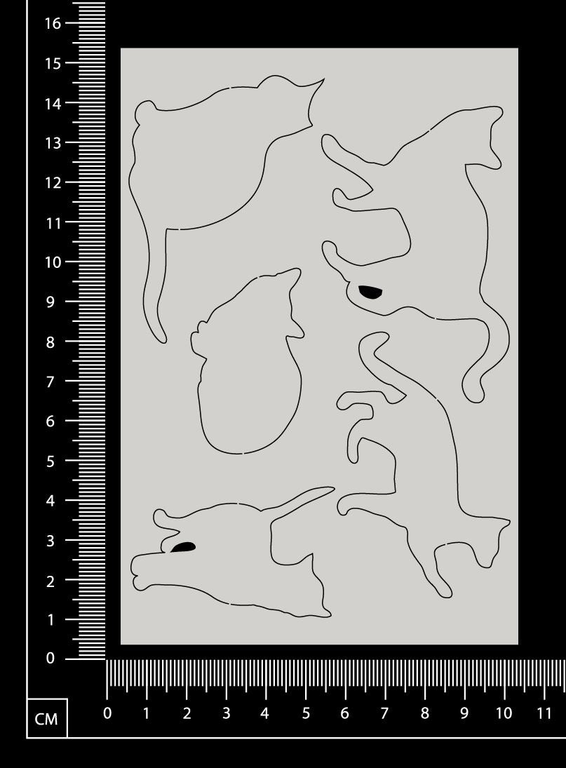 Cats Set - A - White Chipboard