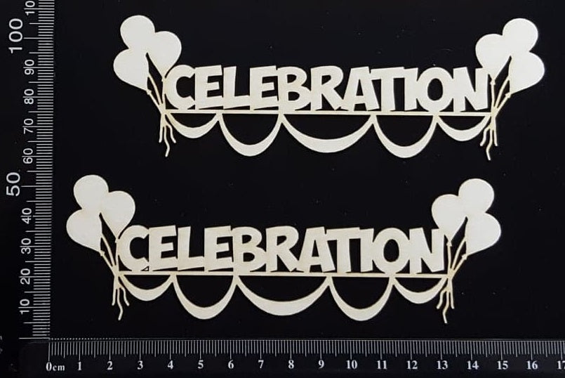 Celebration - A - Set of 2 - White Chipboard