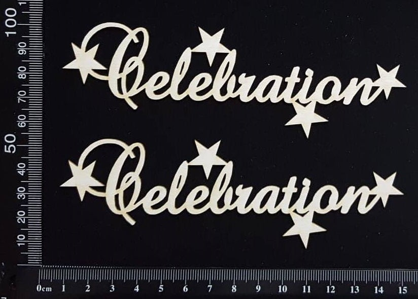 Celebration - B - Set of 2 - White Chipboard