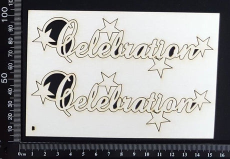 Celebration - B - Set of 2 - White Chipboard