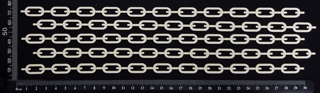 Chain Border Set - A - Large - White Chipboard