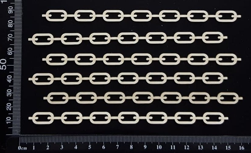 Chain Border Set - B - Small - White Chipboard