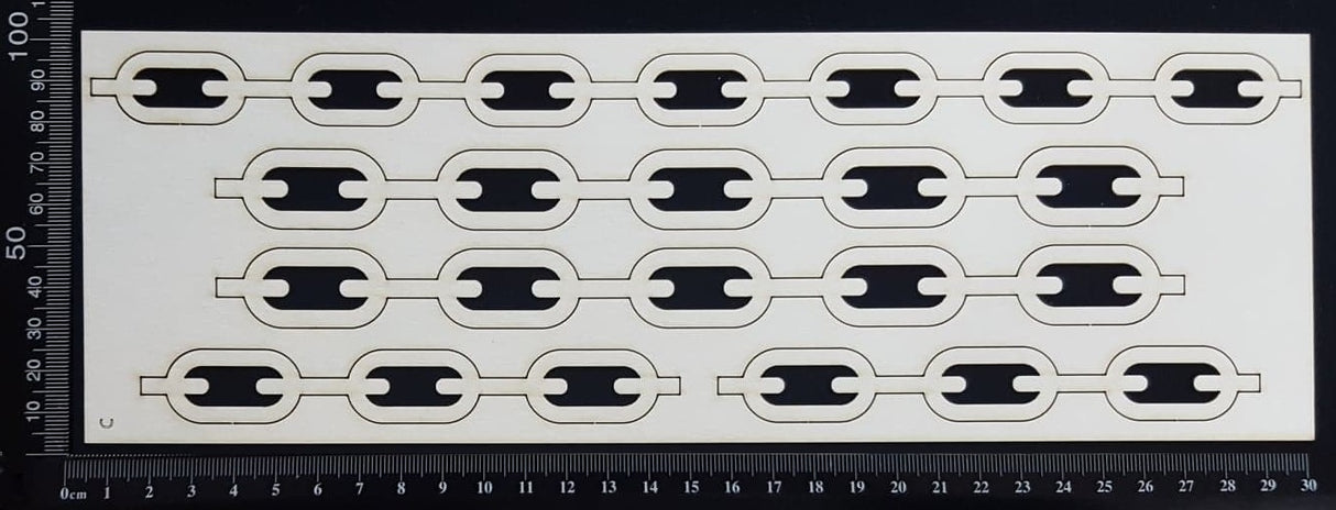 Chain Border Set - C - White Chipboard