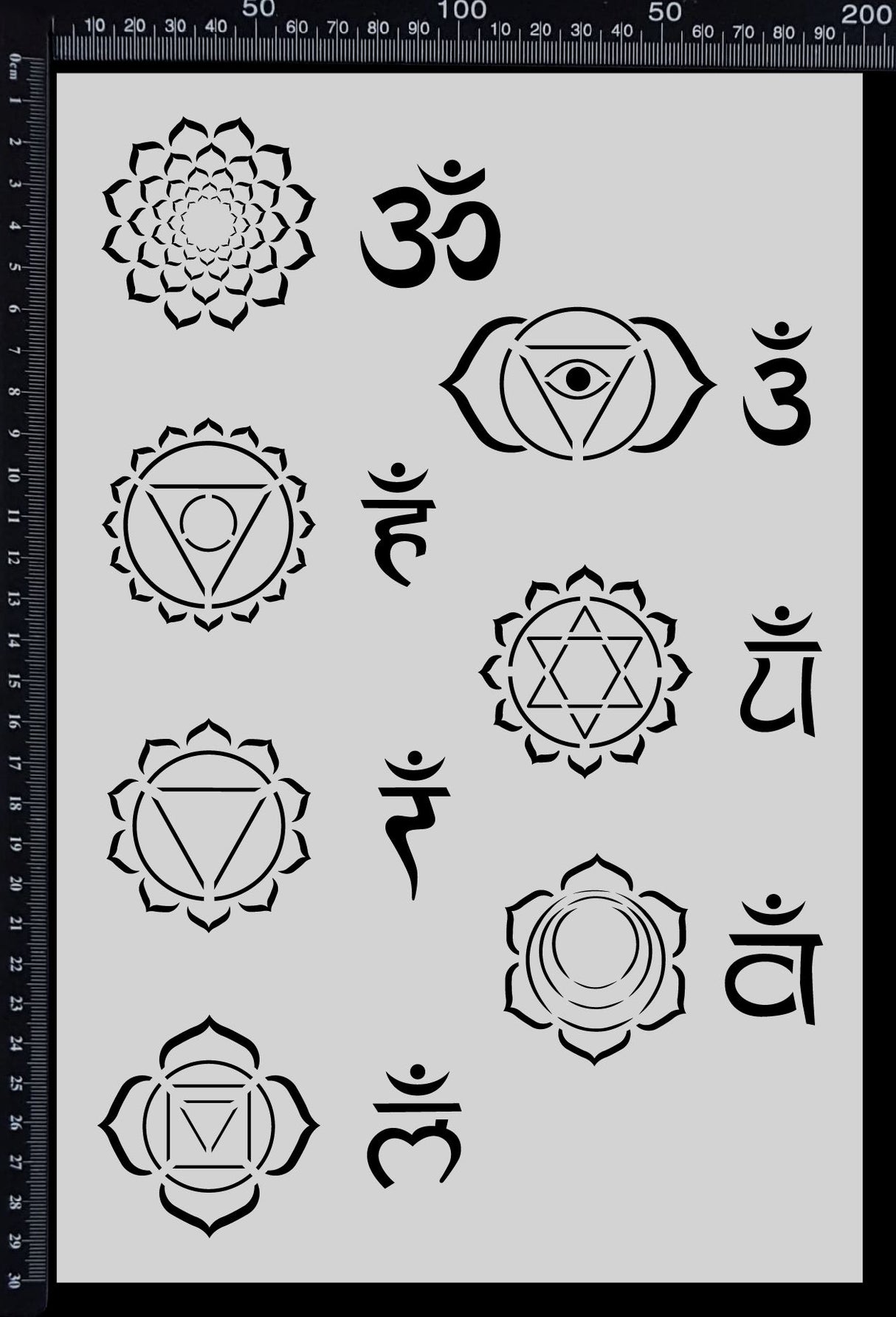 Chakras Set - Stencil - 200mm x 300mm