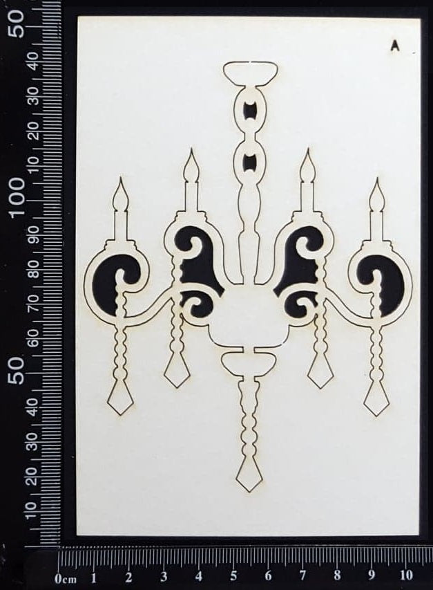 Chandelier - A - Large - White Chipboard