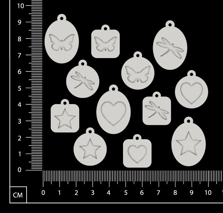 Tiny Charms - Shapes - B - White Chipboard