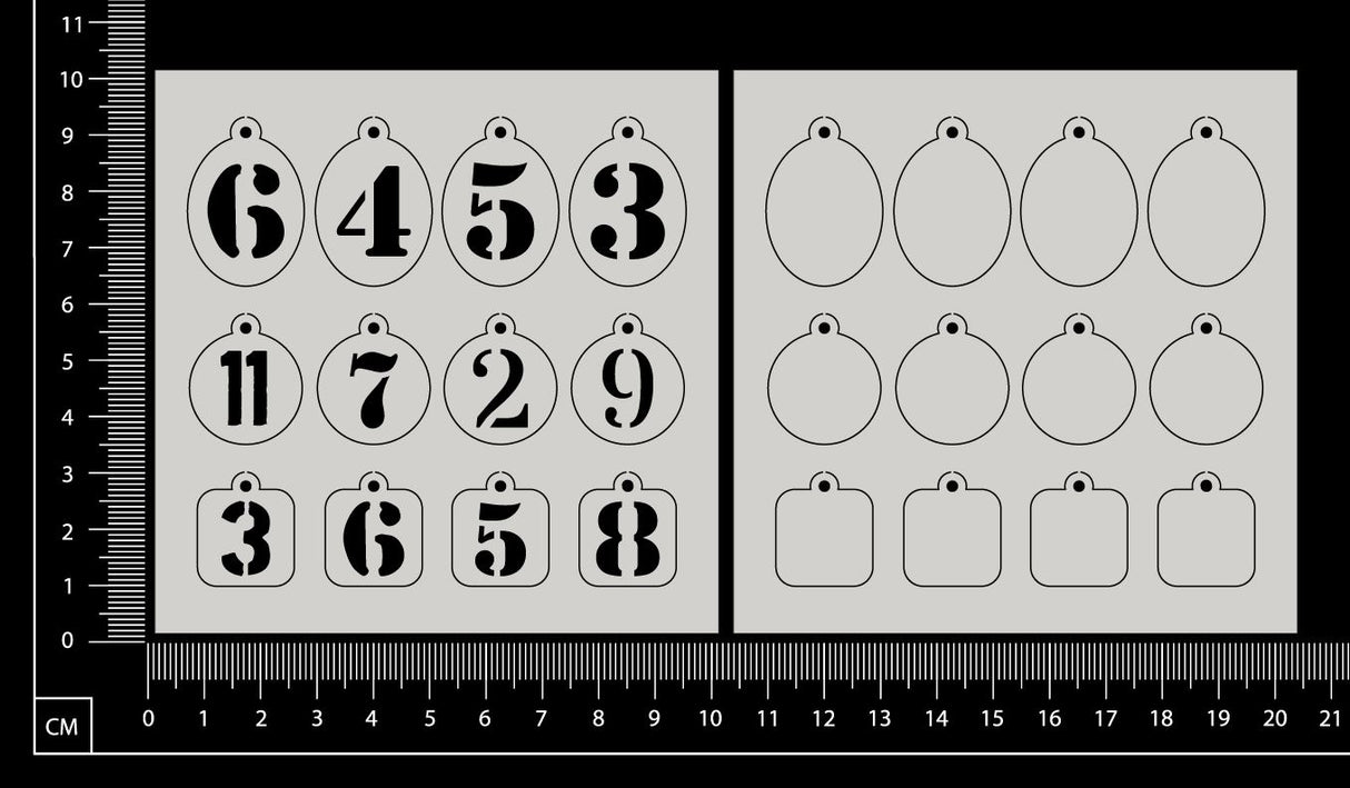 Tiny Charms - Numbers - A - White Chipboard
