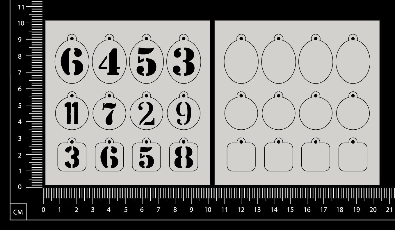 Tiny Charms - Numbers - A - White Chipboard