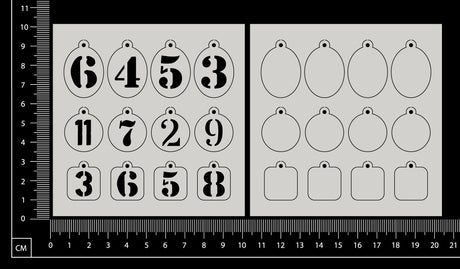 Tiny Charms - Numbers - A - White Chipboard
